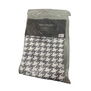 HALF Moon Curtain Panels Houndstooth Room Darkening Window Panel Pair 52”x 84